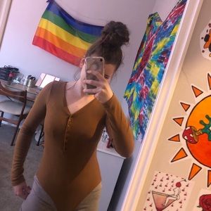 brown bodysuit
